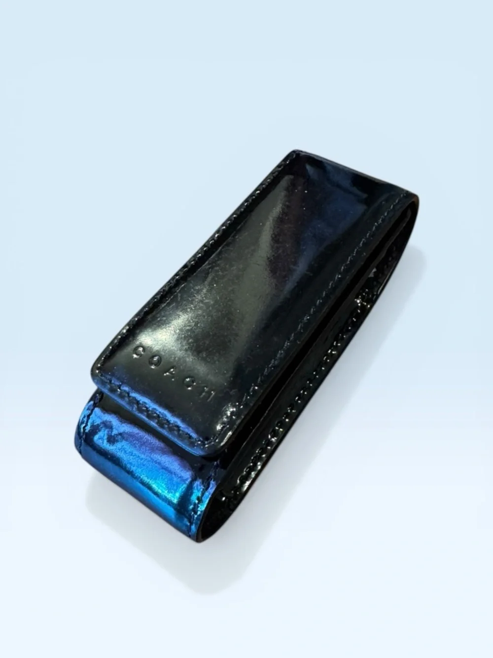 Vintage Coach Lipstick Cade w mirror Black Patent Y2K